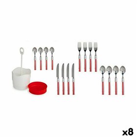 Cutlery Set Kinvara Red Stainless steel Plastic (8 Units)