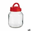 Jar Vivalto Red Transparent 1,7 L Lid with handle (6 Units)