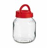 Jar Vivalto Red Transparent 1,7 L Lid with handle (6 Units)