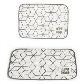 Table Mat Kinvara White Grey 33 x 0,3 x 48 cm (12 Units)