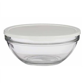 Round Lunch Box with Lid Pasabahce Chefs White 2,5 L (4 Units)