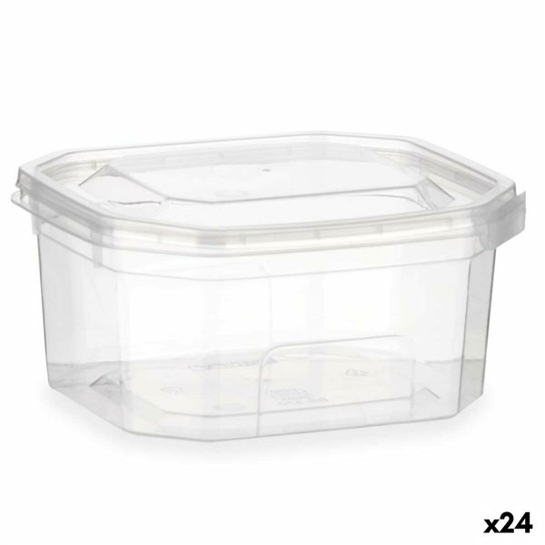 Rectangular Lunchbox with Lid Leknes Transparent polypropylene 370 ml (24 Units)