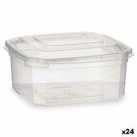 Rectangular Lunchbox with Lid Leknes Transparent polypropylene 500 ml (24 Units)