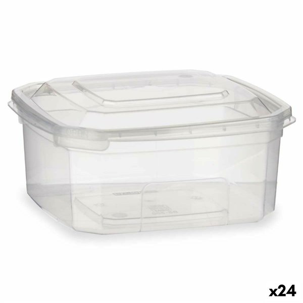 Rectangular Lunchbox with Lid Leknes Transparent polypropylene 500 ml (24 Units)