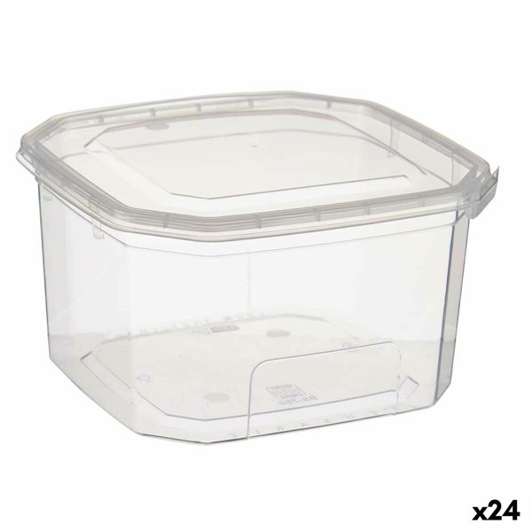 Rectangular Lunchbox with Lid Leknes Transparent polypropylene 750 ml (24 Units)