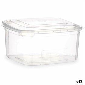 Rectangular Lunchbox with Lid Leknes Transparent polypropylene 1 L (12 Units)