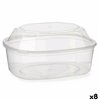 Rectangular Lunchbox with Lid Leknes Transparent polypropylene 1,5 L (8 Units)