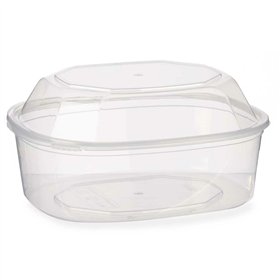 Rectangular Lunchbox with Lid Leknes Transparent polypropylene 1,5 L (8 Units)