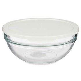 Round Lunch Box with Lid Pasabahce Chefs White 1,135 L (4 Units)