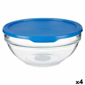 Round Lunch Box with Lid Pasabahce Chefs Blue 1,135 L (4 Units)