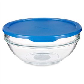 Round Lunch Box with Lid Pasabahce Chefs Blue 1,135 L (4 Units)