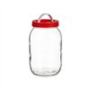 Jar Vivalto Red Transparent 2 L Lid with handle (6 Units)