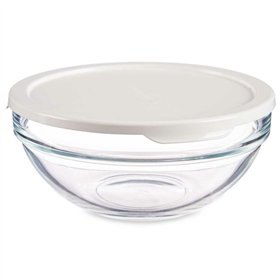 Round Lunch Box with Lid Pasabahce Chefs White 595 ml (6 Units)
