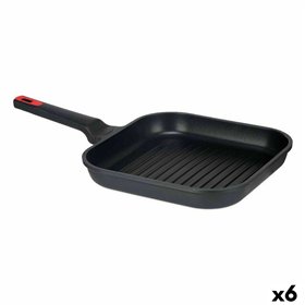 Grill pan with stripes Kinvara Black Aluminium Bakelite Cast aluminium 28 x 28 cm