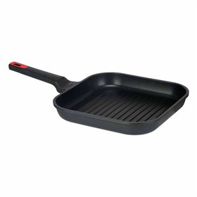 Grill pan with stripes Kinvara Black Aluminium Bakelite Cast aluminium 28 x 28 cm