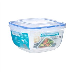 Hermetic Lunch Box Leknes Transparent Plastic Squared 2,4 L (12 Units)