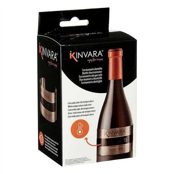 Wine Thermometer Kinvara Black Silver Stainless steel (12 Units)
