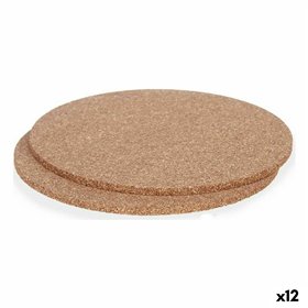Trivet set Kinvara Natural Cork 18 x 1 x 18 cm 18 x 0,5 x 18 cm Table Mat (12 Units)