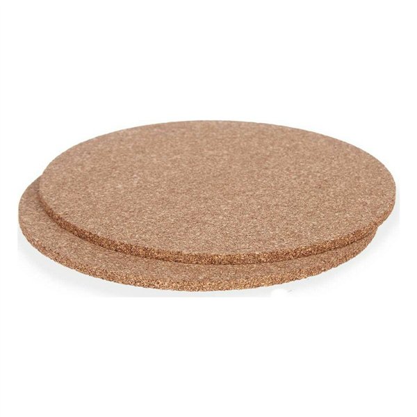 Trivet set Kinvara Natural Cork 18 x 1 x 18 cm 18 x 0,5 x 18 cm Table Mat (12 Units)