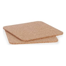 Trivet set Kinvara Natural Cork 18 x 1 x 18 cm 18 x 0,5 x 18 cm Table Mat (12 Units)