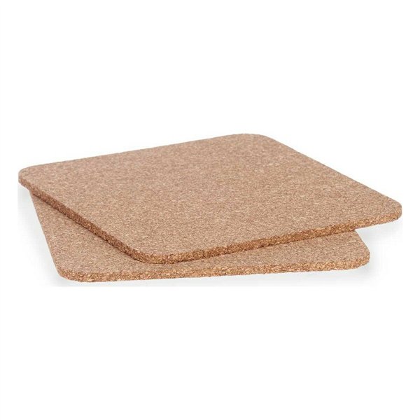 Trivet set Kinvara Natural Cork 18 x 1 x 18 cm 18 x 0,5 x 18 cm Table Mat (12 Units)