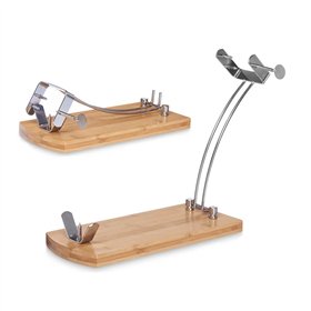 Wooden Ham Stand Kinvara Natural Metal Bamboo 47 x 16,5 x 36 cm 37,5 x 11 x 16,5 cm
