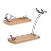 Wooden Ham Stand Kinvara Natural Metal Bamboo 47 x 16,5 x 36 cm 37,5 x 11 x 16,5 cm