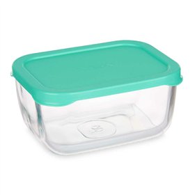 Lunch box Pasabahce SNOW BOX Green Transparent Glass Polyethylene 420 ml (12 Units)