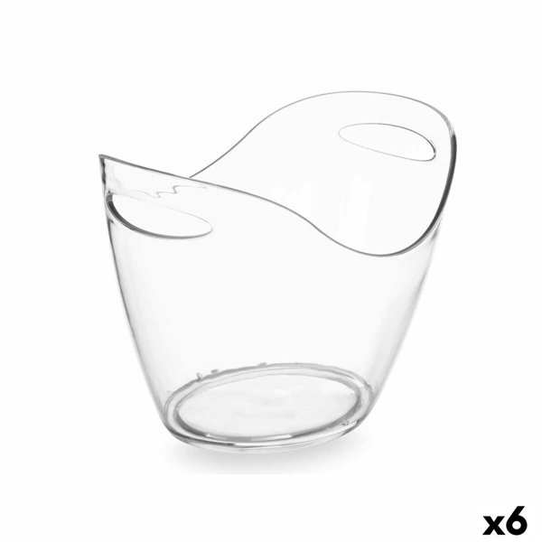 Ice Bucket Kinvara Transparent Plastic 8 L 34,5 x 25,5 x 26 cm (6 Units)