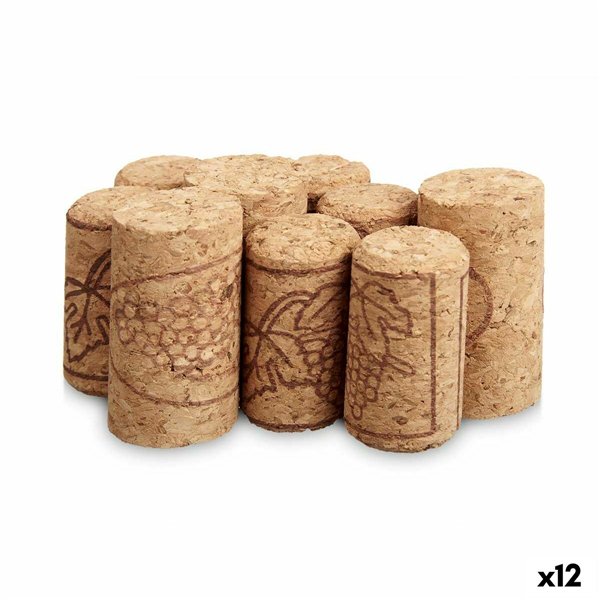 Set of Plugs and Sockets Kinvara Natural Cork 12 x 17 x 2,5 cm (12 Units)