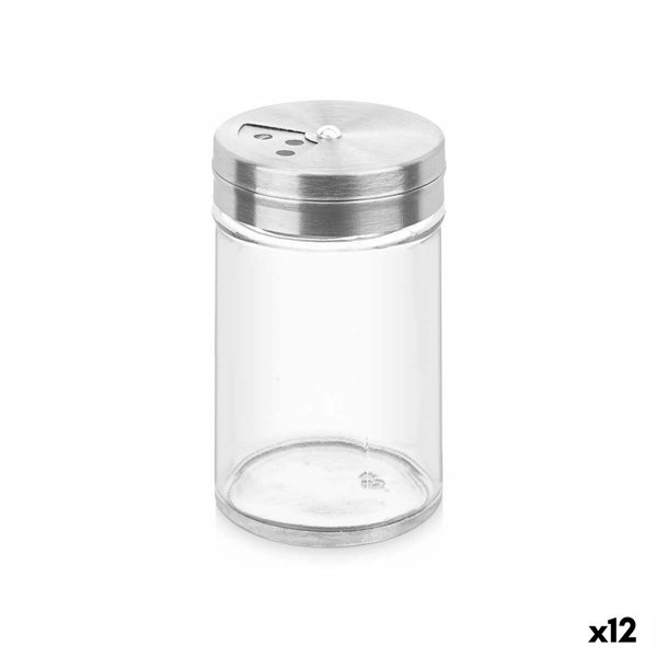 Spice Rack Vivalto 5 x 8,5 x 5 cm Transparent Silver (12 Units)