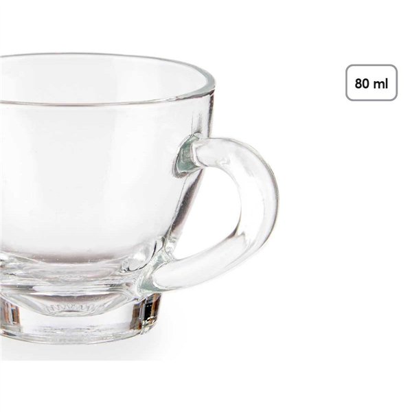 Piece Coffee Cup Set Vivalto Transparent Glass 80 ml (24 Units)