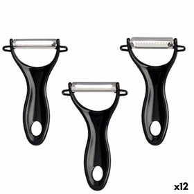 Fruit and Vegetable Peeler Kinvara Black Stainless steel polypropylene 9 x 20 x 3,5 cm 10,2 x 20 x 3,5 cm Set (12 Units)