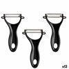 Fruit and Vegetable Peeler Kinvara Black Stainless steel polypropylene 9 x 20 x 3,5 cm 10,2 x 20 x 3,5 cm Set (12 Units)