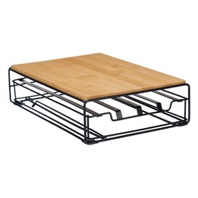 Coffee Capsule Organiser Kinvara Brown Black Natural Metal Bamboo 21 x 57 x 8,5 cm 21 x 7,5 x 31 cm 21 x 8,5 x 31 cm