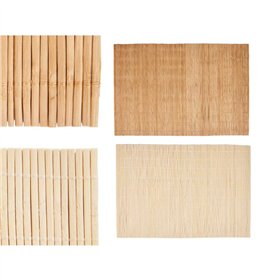 Table Mat Kinvara Brown Light brown Bamboo 30 x 44 cm 3,5 x 30 x 3,5 cm (24 Units)
