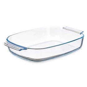 Serving Platter Vivalto Transparent Borosilicate Glass 2 L 2L 30,2 x 6 x 19,6 cm 34,5 x 6,4 x 22,5 cm With handles (12 Units)