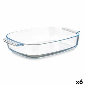 Serving Platter Vivalto Transparent Borosilicate Glass 3,8 L 38 x 6,5 x 25,4 cm With handles (6 Units)