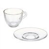 Cup with Plate Vivalto Transparent Glass 85 ml (6 Units)