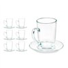 Cup with Plate Vivalto Transparent Glass 200 ml (6 Units)