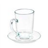 Cup with Plate Vivalto Transparent Glass 200 ml (6 Units)
