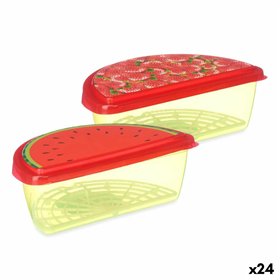 Lunch box Leknes polypropylene Plastic Strawberry Watermelon 1,2 L Fruit (24 Units)