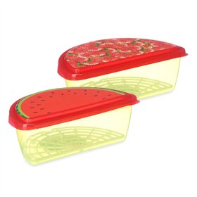 Lunch box Leknes polypropylene Plastic Strawberry Watermelon 1,2 L Fruit (24 Units)