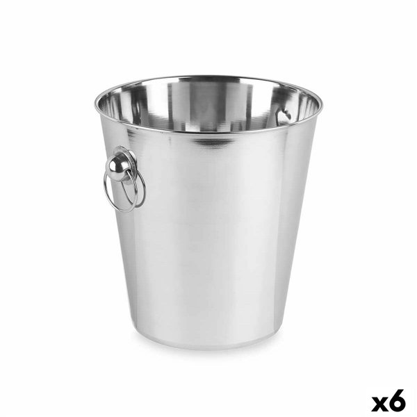 Ice Bucket Kinvara Silver Stainless steel 7,9 L 27 x 27 x 25,5 cm 25,5 x 27 x 25,5 cm (6 Units)
