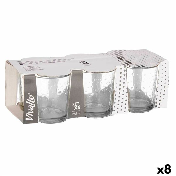 Set of glasses Vivalto Transparent Glass Points 265 ml (8 Units)