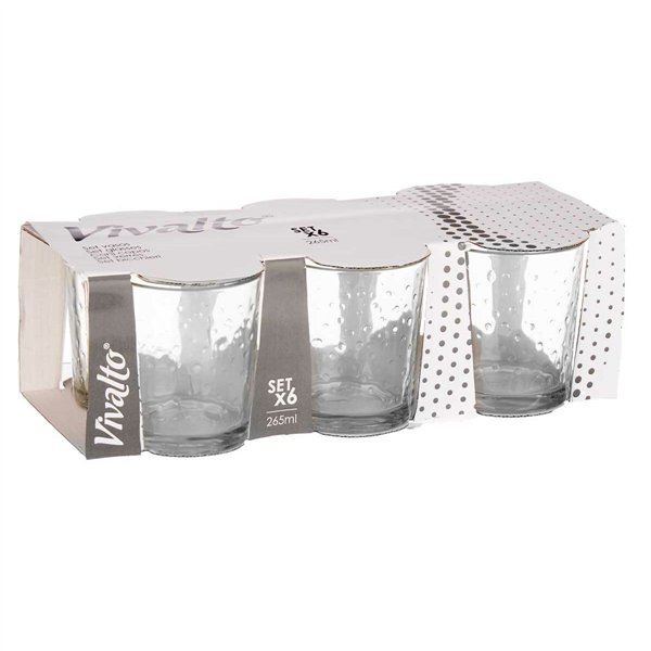 Set of glasses Vivalto Transparent Glass Points 265 ml (8 Units)