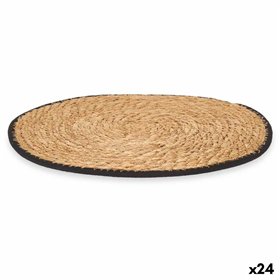 Table Mat Kinvara Black Cotton Marine algae 35 x 0,6 x 35 cm (24 Units)