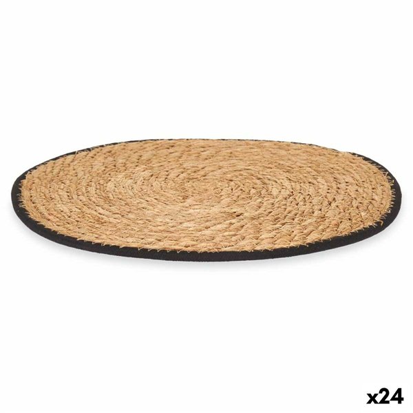 Table Mat Kinvara Black Cotton Marine algae 35 x 0,6 x 35 cm (24 Units)