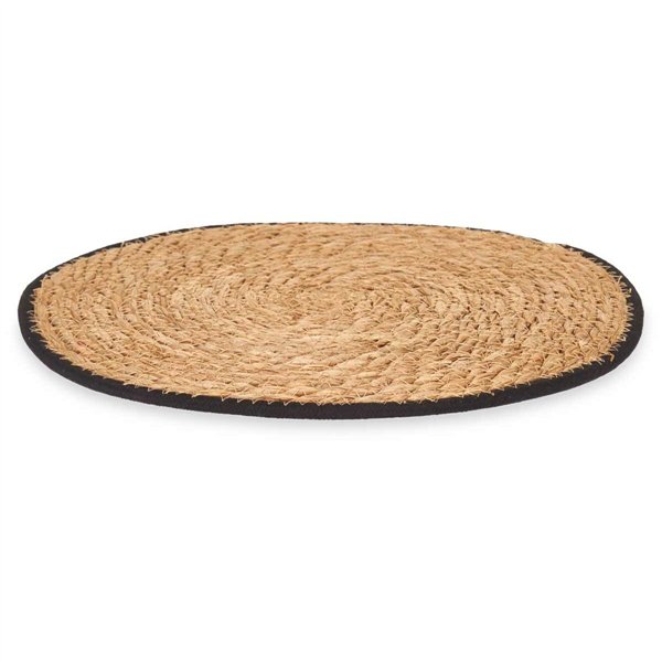 Table Mat Kinvara Black Cotton Marine algae 35 x 0,6 x 35 cm (24 Units)