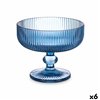 Ice Cream and Milk Shake Glass Vivalto Blue Crystal 310 ml Stripes (6 Units)